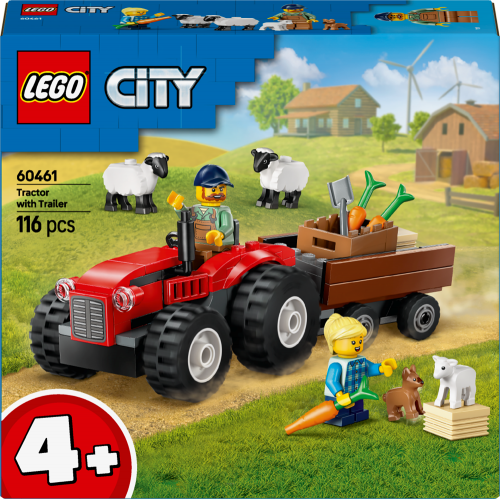 Red Farm Tractor with...