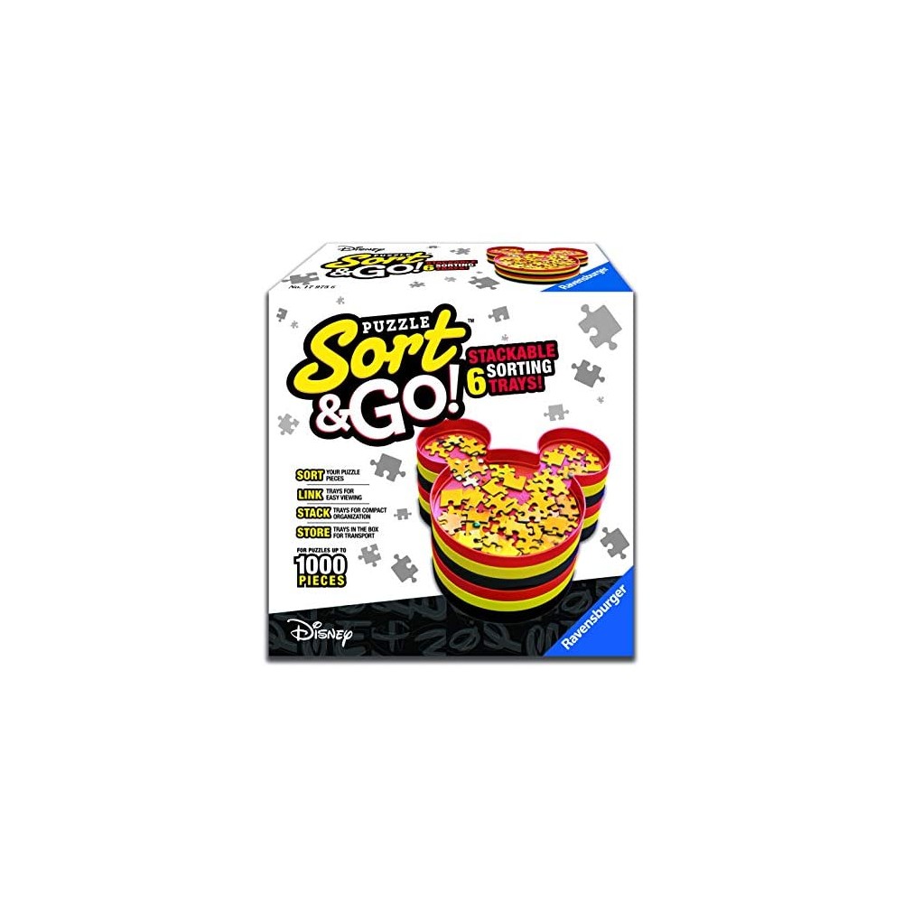 Puzzle Sort and Go Holds Up To 1000 Pieces | 6 Stackable Sorting Trays
